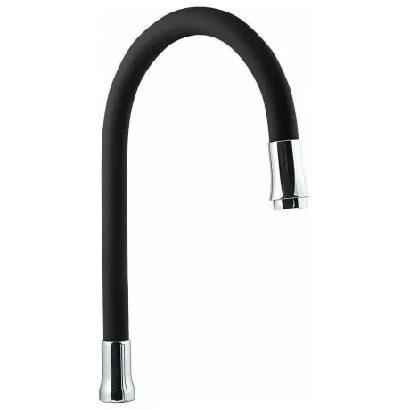 Излив Славен гибкий силикон,с аэратором, черный (СЛ-ЗП-099)