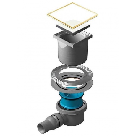 Точечный трап Pestan Confluo Standard 15х15 White Glass Gold 13000156 32800₽