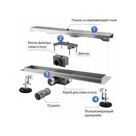 Душевой лоток Haiba сатин (HB91800) - фото 6