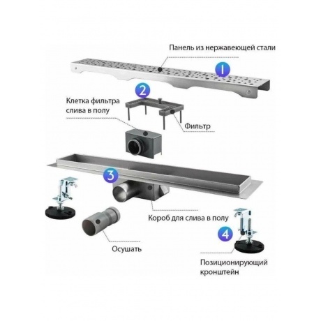 Душевой лоток Haiba сатин (HB92700) - фото 2