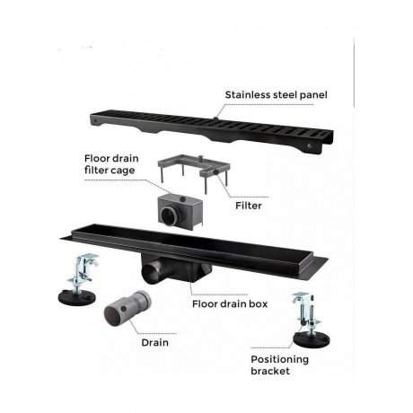 Душевой лоток Haiba черный (HB93500-7) - фото 3