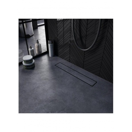 Душевой трап с комбинированным гидрозатвором Teymi Aina Prime черный 40 см под плитку T90008 - фото 13