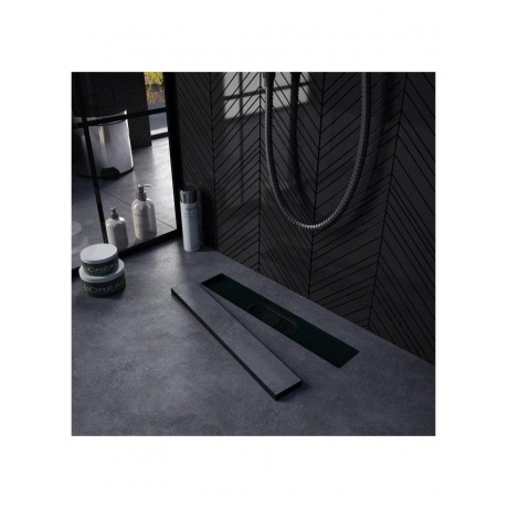 Душевой трап с комбинированным гидрозатвором Teymi Aina Prime черный 40 см под плитку T90008 - фото 14