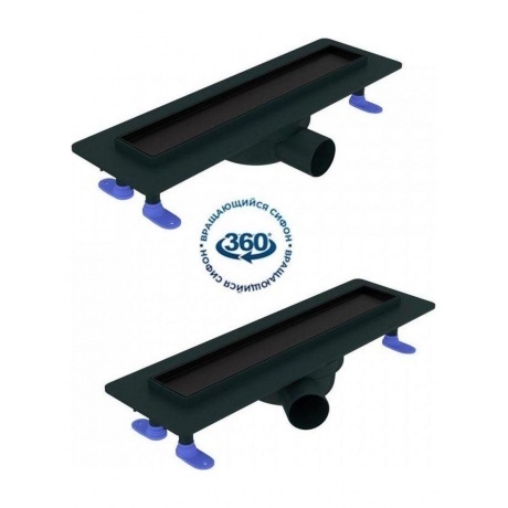 Душевой трап с комбинированным гидрозатвором Teymi Aina Prime черный 40 см под плитку T90008 - фото 3