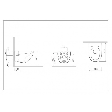 Унитаз подвесной AM.PM Sensation C301700WH белый - фото 2