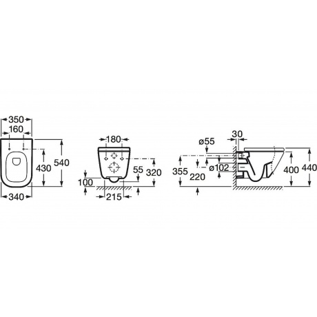 34647L000 унитаз GAP Clean Rim подвесной (бел) - фото 13