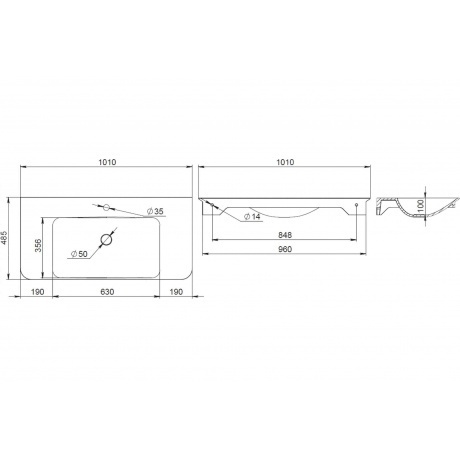 Раковина мебельная 100см AM.PM Sensation M30WPC1001WG белый - фото 2