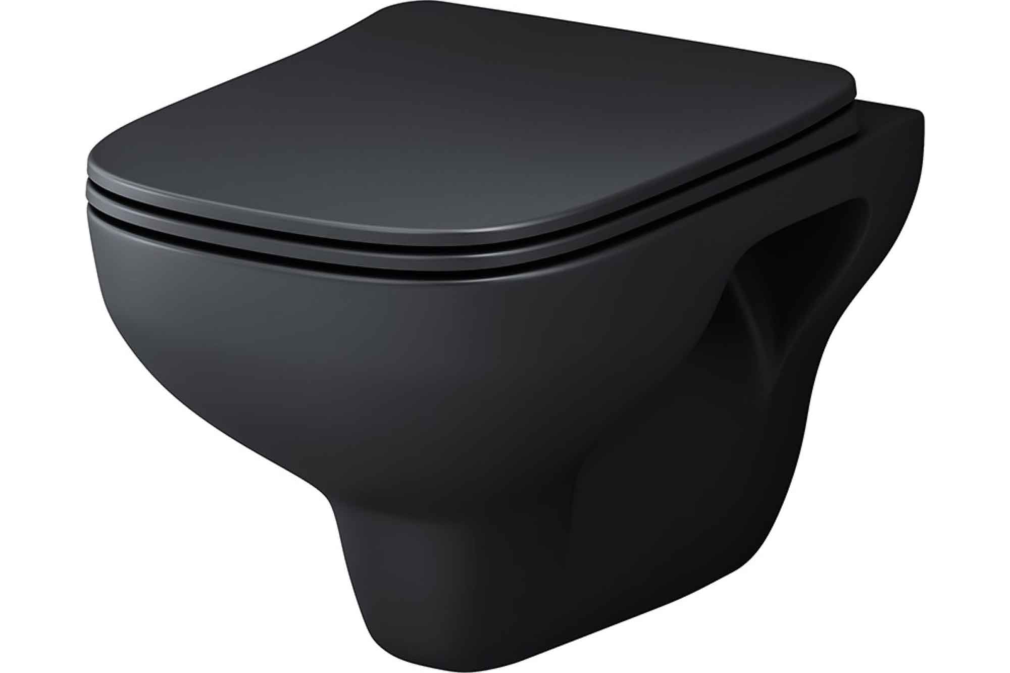 Унитаз подвесной AM.PM X-Joy S C85A1700MBSC безободковый с сиденьем черный унитаз point вега pn41711bm подвесной черный матовый с сиденьем микролифт