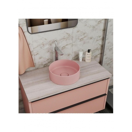 Раковина накладная D&amp;K Matrix розовый матовый 355*355*120мм (DT1391504) - фото 3