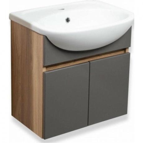 Тумба Runo Лада 50 подвесная графит под умывальник Уют 50 (00-00001367)