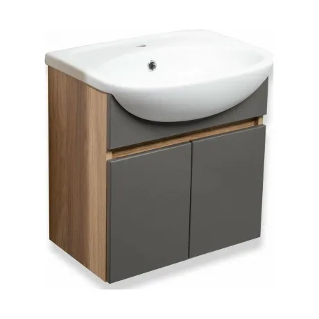 Тумба Runo Лада 50 подвесная графит под умывальник Уют 50 (00-00...