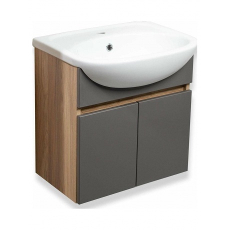 

Тумба Runo Лада 60 подвесная графит под умывальник Уют 60 (00-00001369)