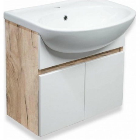 Тумба Runo Лада 60 подвесная крафтовый дуб под умывальник Уют 60 (00-00001371)