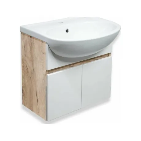 Тумба Runo Лада 60 подвесная крафтовый дуб под умывальник Уют 60...