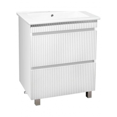 

Тумба Runo Модена 65 напольная 2 ящика белая под умывальник Оскар 65 (00-00001452)