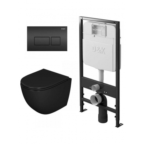 Комплект D&K DS1392501 унитаз DT1396025, инсталляция DI8055119, клавиша смыва DB1439025