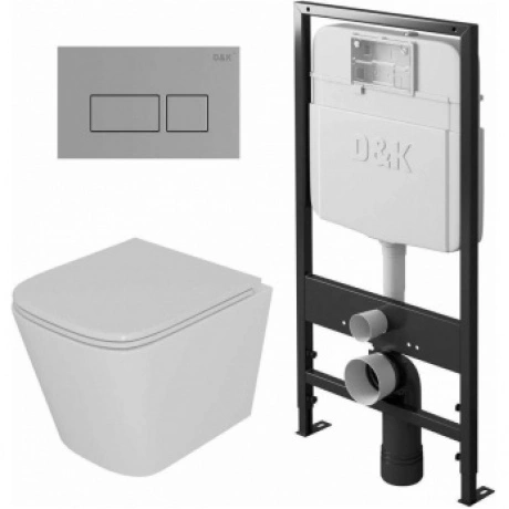 Комплект D&K DS1431605 унитаз DT1436016, инсталляция DI8055119, ...