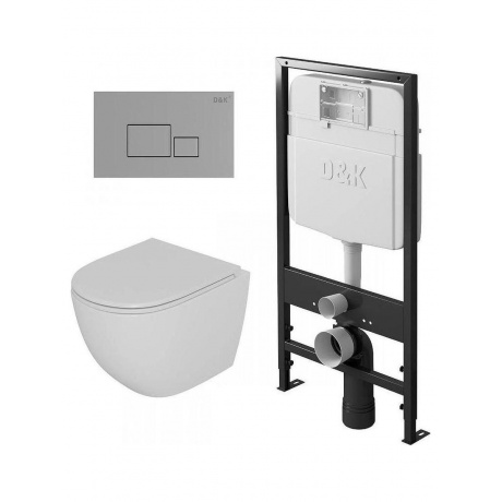 Комплект DK DS1391606 унитаз DT1396016, инсталляция DI8055119, клавиша смыва DB1519001
