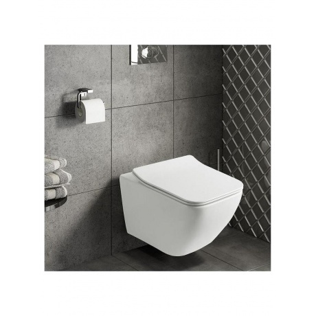 Унитаз OLIVE'S подвесной, белый, сиденье дюропласт ARTIS (AR30116DP) - фото 2