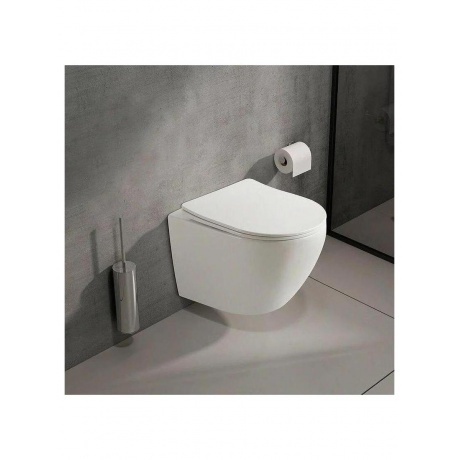 Унитаз OLIVE'S подвесной, белый, сиденье дюропласт PLAZA (PL30116DP) - фото 3