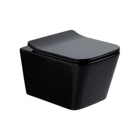Унитаз OLIVE'S подвесной, черный глянец, сиденье дюропласт PORTO...