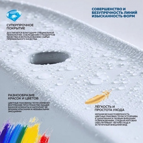 Раковина Teymi Helmi 50 накладная, Белая Матовая T50291 - фото 11