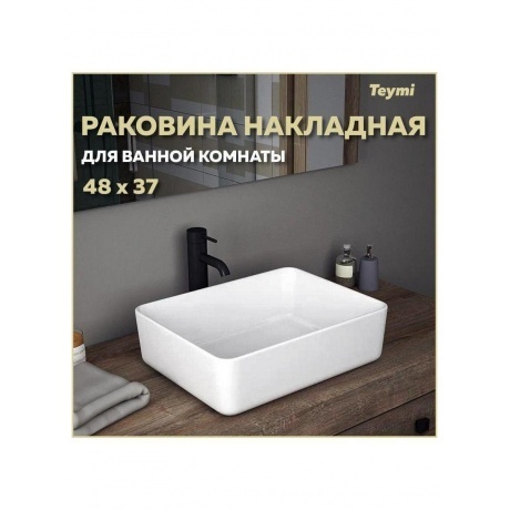 Раковина Teymi Helmi 50 накладная, белая T50302 - фото 4