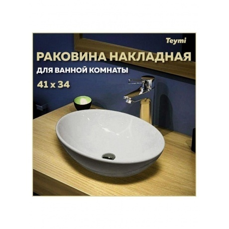 Раковина Teymi Lori 40 накладная, белая T50505 - фото 2