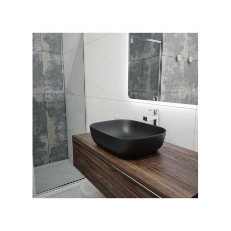 Раковина Teymi Solli 50 artceramic, накладная, Черная Матовая T50392 - фото 12