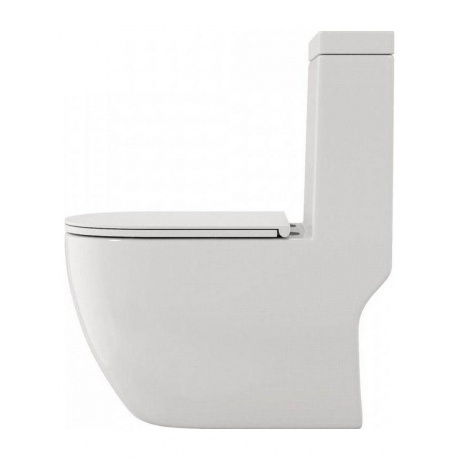 Унитаз напольный Моноблок Teymi Lina безободковый, сиденье микролифт T41102 - фото 2