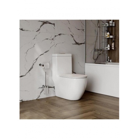 Унитаз напольный Моноблок Teymi Lina безободковый, сиденье микролифт T41102 - фото 11