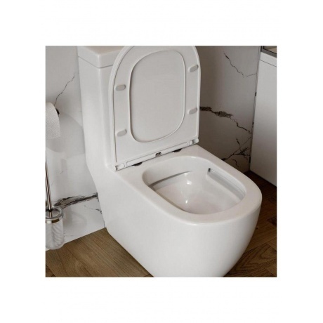 Унитаз напольный Моноблок Teymi Lina безободковый, сиденье микролифт T41102 - фото 13