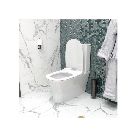 Унитаз напольный Teymi Ellie безободковый, сиденье микролифт T40801 - фото 12