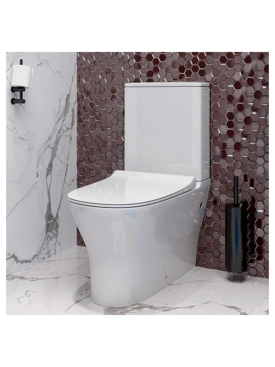 Унитаз напольный Teymi Ellie безободковый, сиденье микролифт T40801 - фото 10