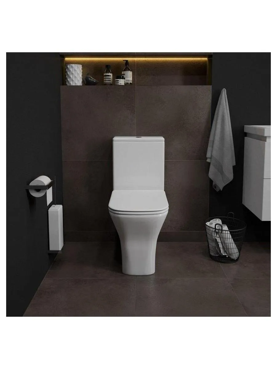 Унитаз напольный Teymi Helmi Pro безободковый, сиденье микролифт T40305 - фото 15