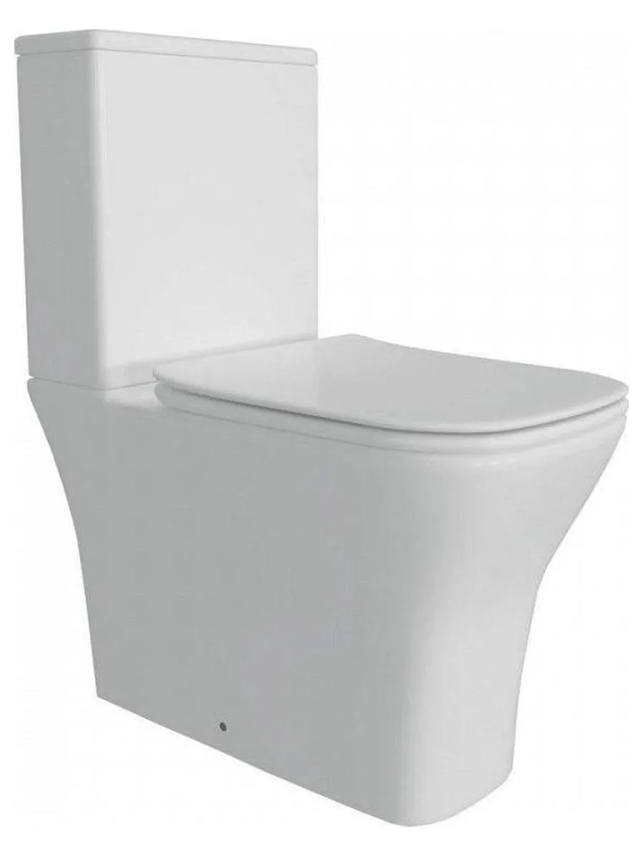 Унитаз напольный Teymi Helmi Pro безободковый, сиденье микролифт T40305 - фото 2