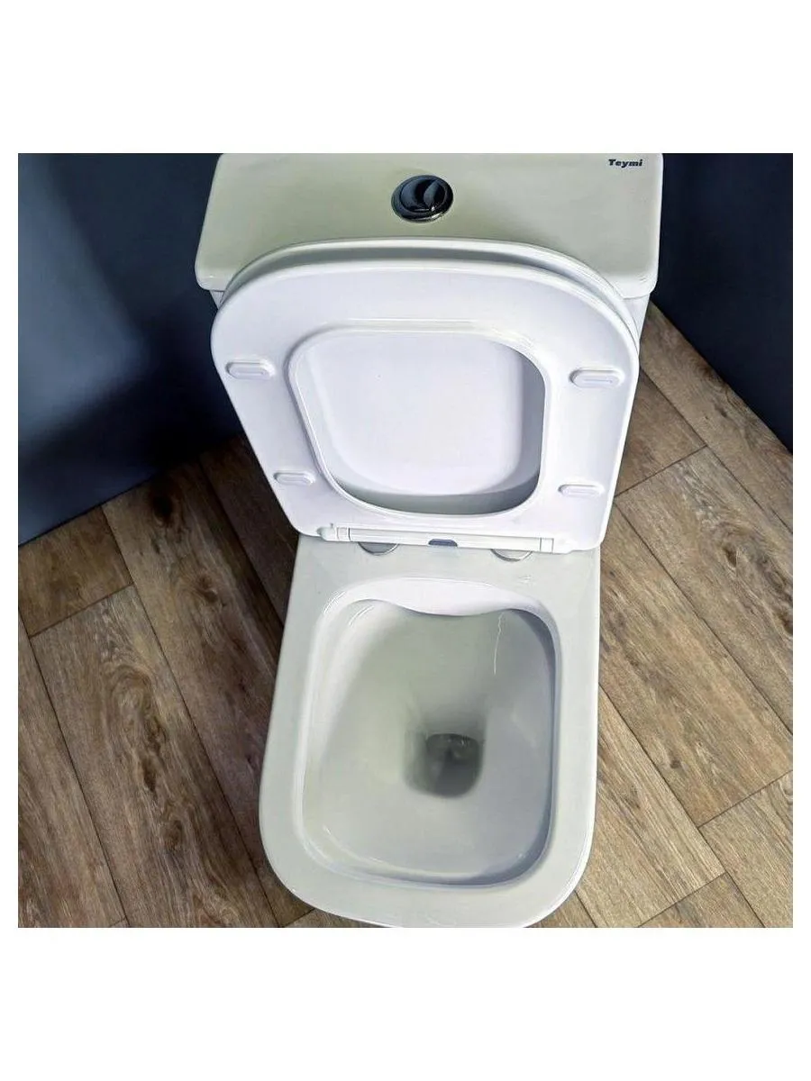 Унитаз напольный Teymi Helmi Pro безободковый, сиденье микролифт T40305 - фото 6