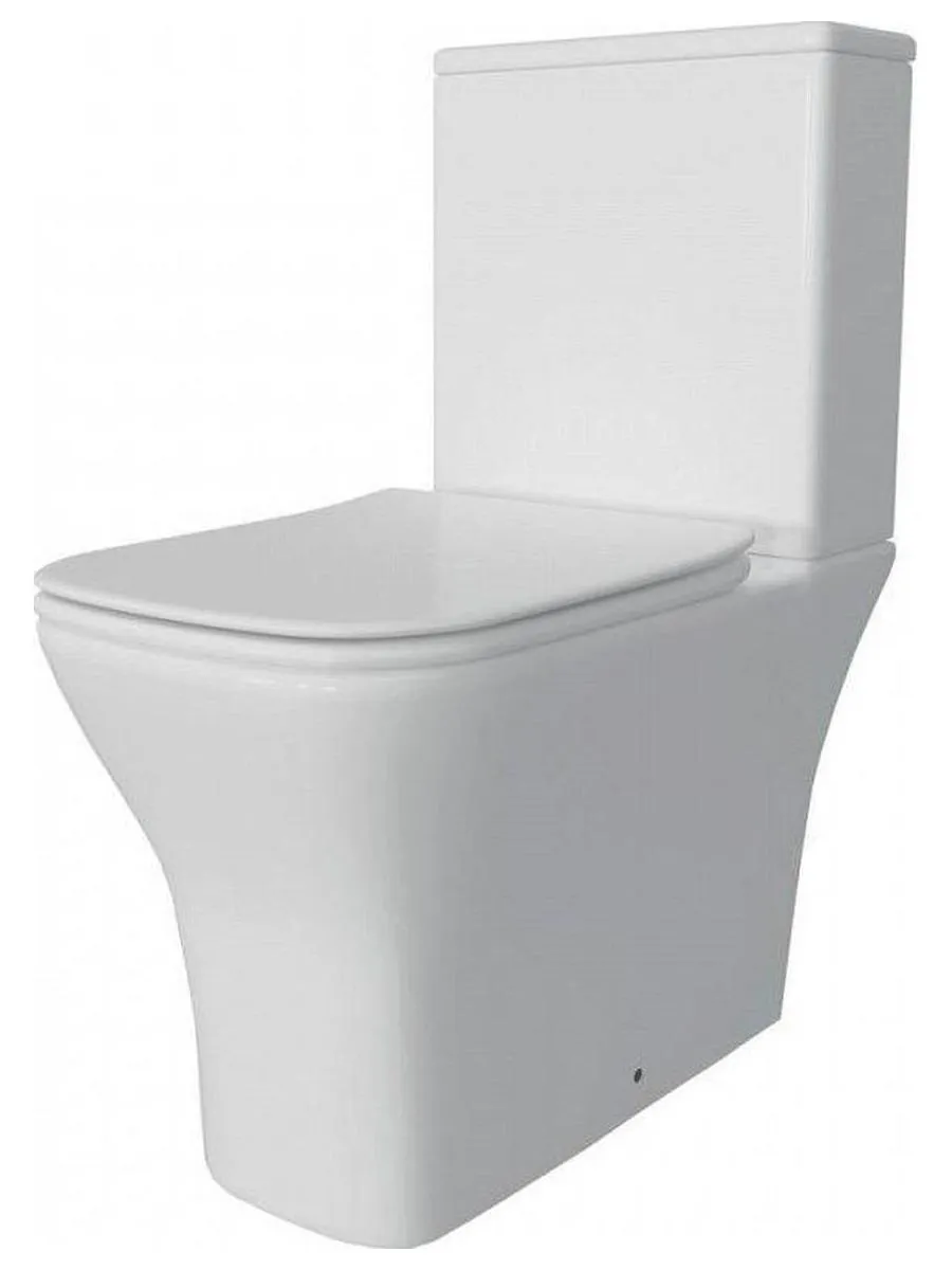 Унитаз напольный Teymi Helmi Pro безободковый, сиденье микролифт T40305 - фото 1