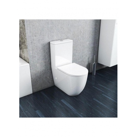 Унитаз напольный Teymi Lina безободковый, сиденье микролифт T40103 - фото 8