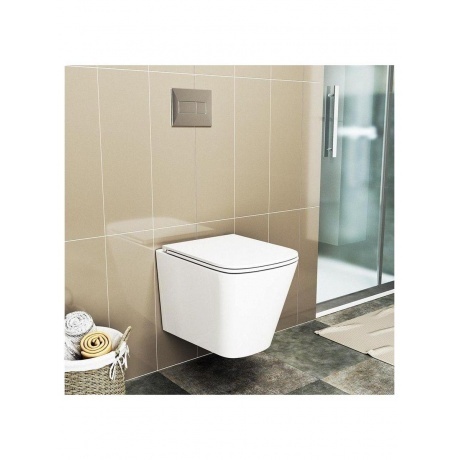 Унитаз подвесной Teymi Helmi S безободковый, сиденье микролифт T40302 - фото 14