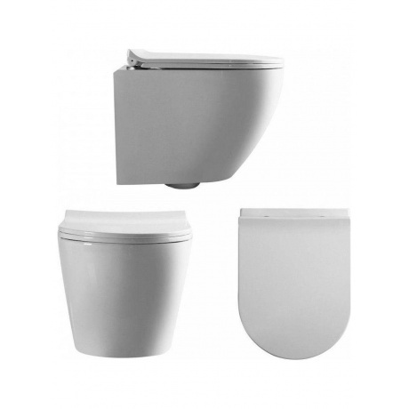 Унитаз подвесной Teymi Lina Media безободковый, сиденье микролифт T40105 - фото 2