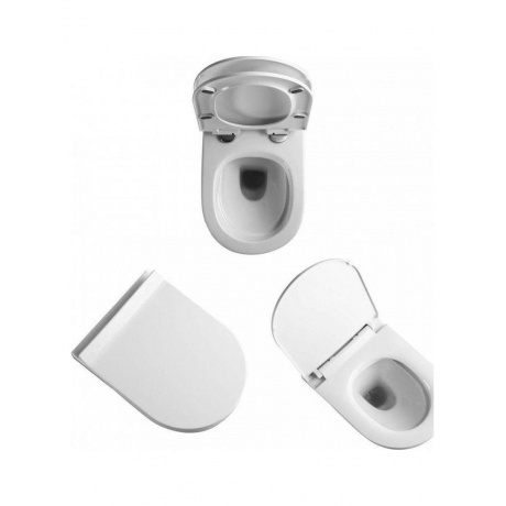 Унитаз подвесной Teymi Lina Media безободковый, сиденье микролифт T40105 - фото 3