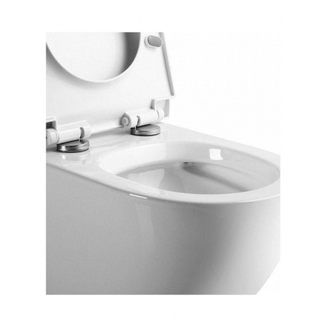 Унитаз подвесной Teymi Lina Media безободковый, сиденье микролифт T40105 - фото 5