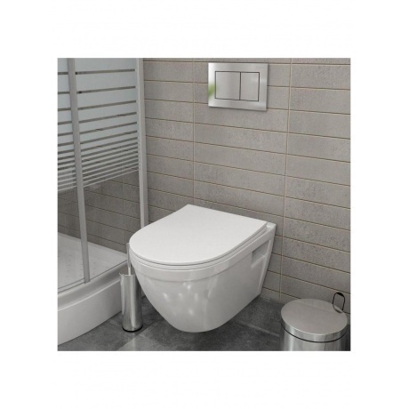 Унитаз подвесной Teymi Vitra безободковый, сиденье микролифт T40804 - фото 14