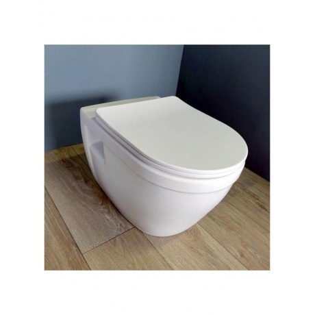 Унитаз подвесной Teymi Vitra безободковый, сиденье микролифт T40804 - фото 4