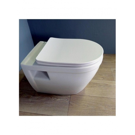 Унитаз подвесной Teymi Vitra безободковый, сиденье микролифт T40804 - фото 5