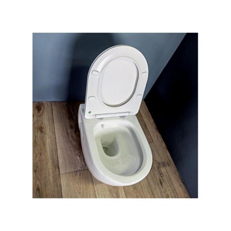 Унитаз подвесной Teymi Vitra безободковый, сиденье микролифт T40804 - фото 7