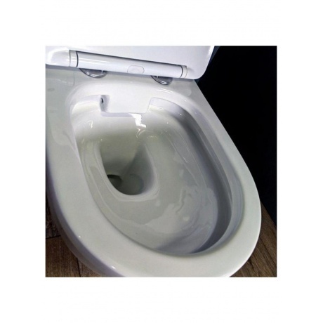 Унитаз подвесной Teymi Vitra безободковый, сиденье микролифт T40804 - фото 8