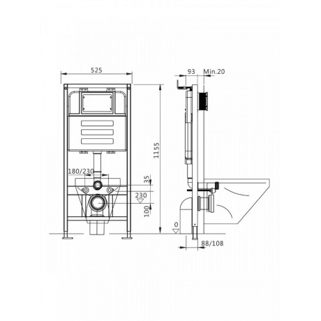 Инсталляция для подвесного унитаза Teymi Aina 52 T70011 - фото 8