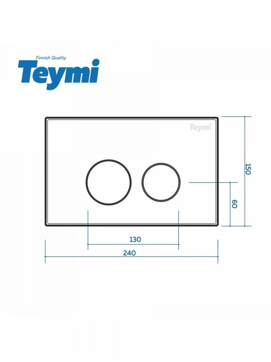 Клавиша смыва Teymi Lina, двойной смыв, черный матовый T70103BM - фото 4